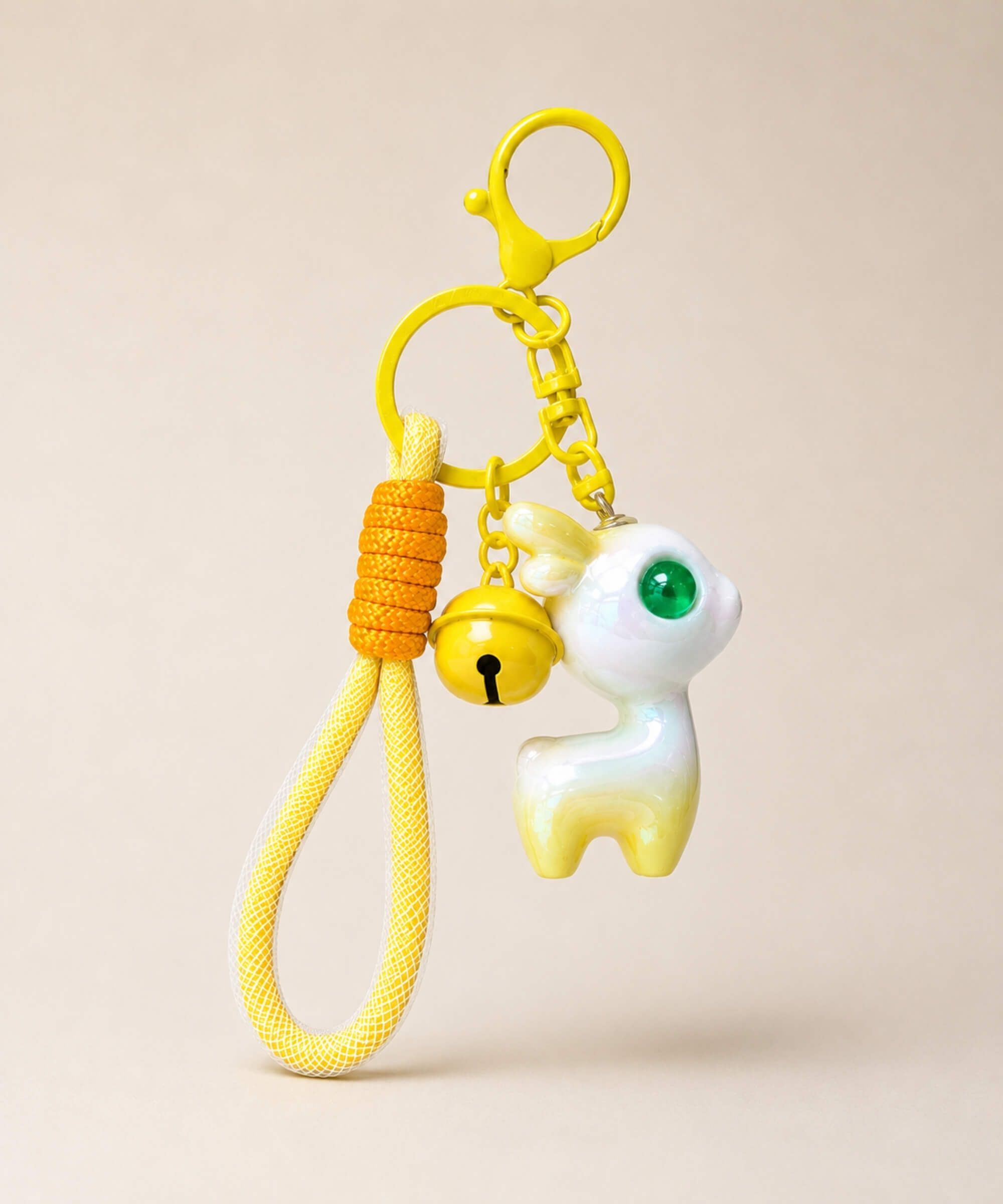Yellow deer resin keychain